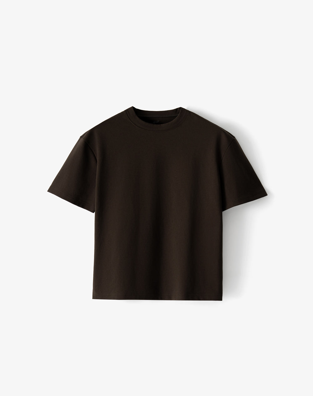 Camiseta regular manga corta café hombre