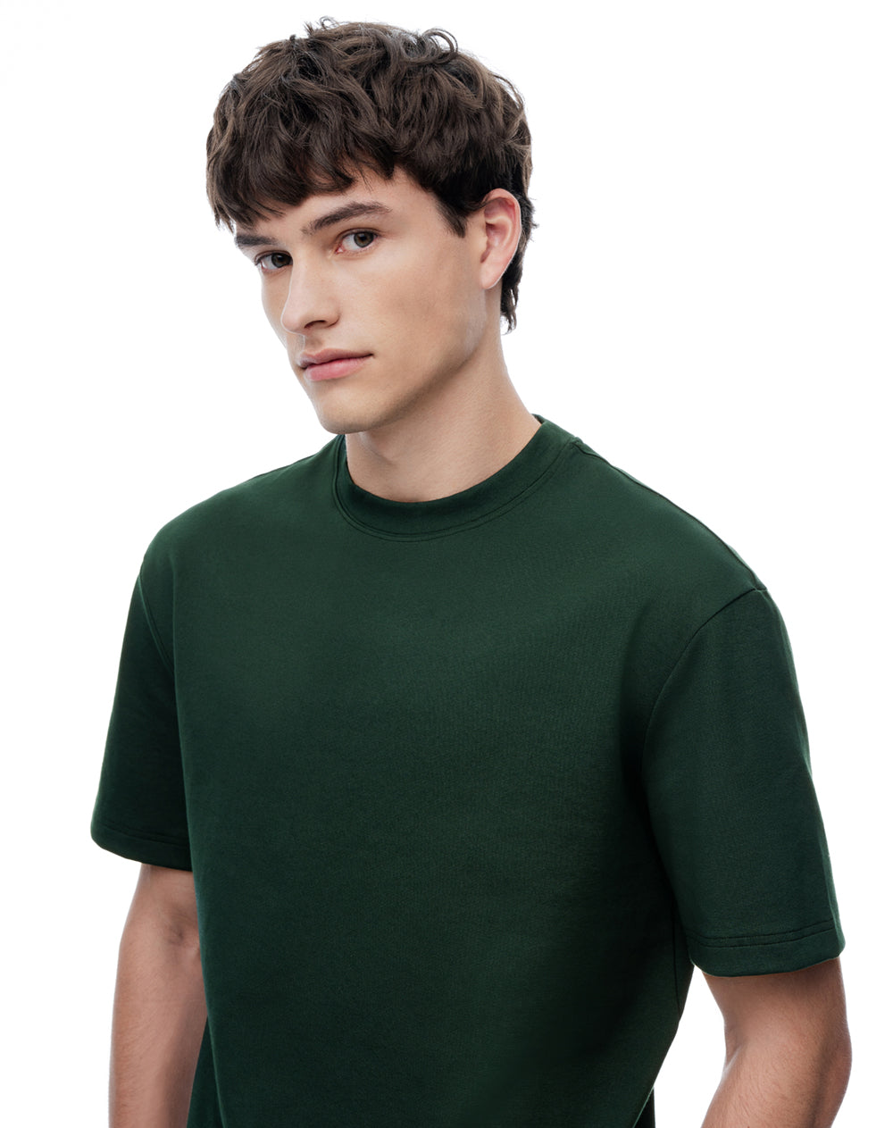 Camiseta regular manga corta verde hombre