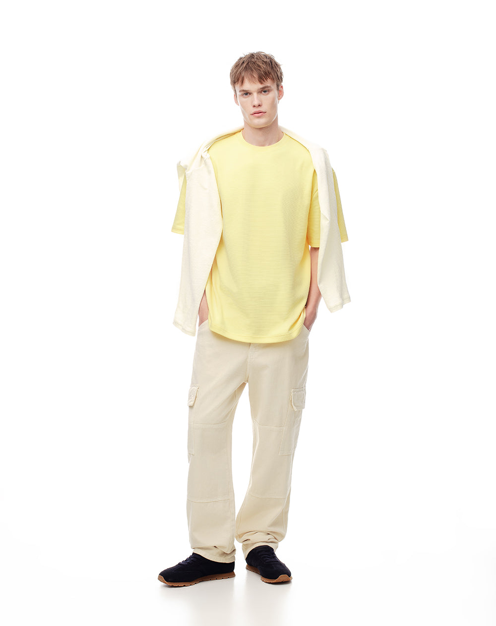 Camiseta regular amarilla hombre