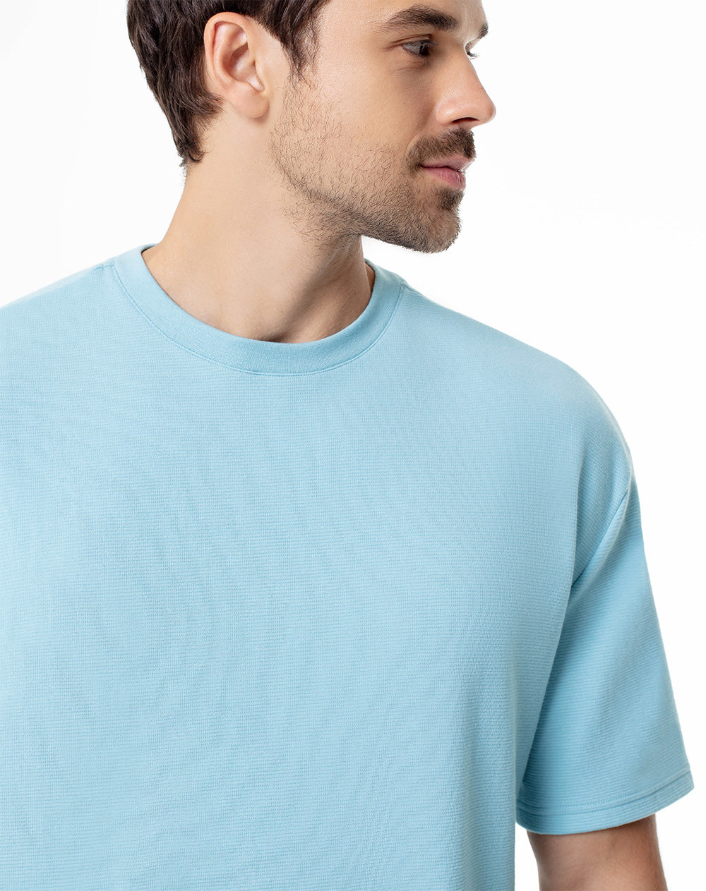 Camiseta oversized fit manga corta azul