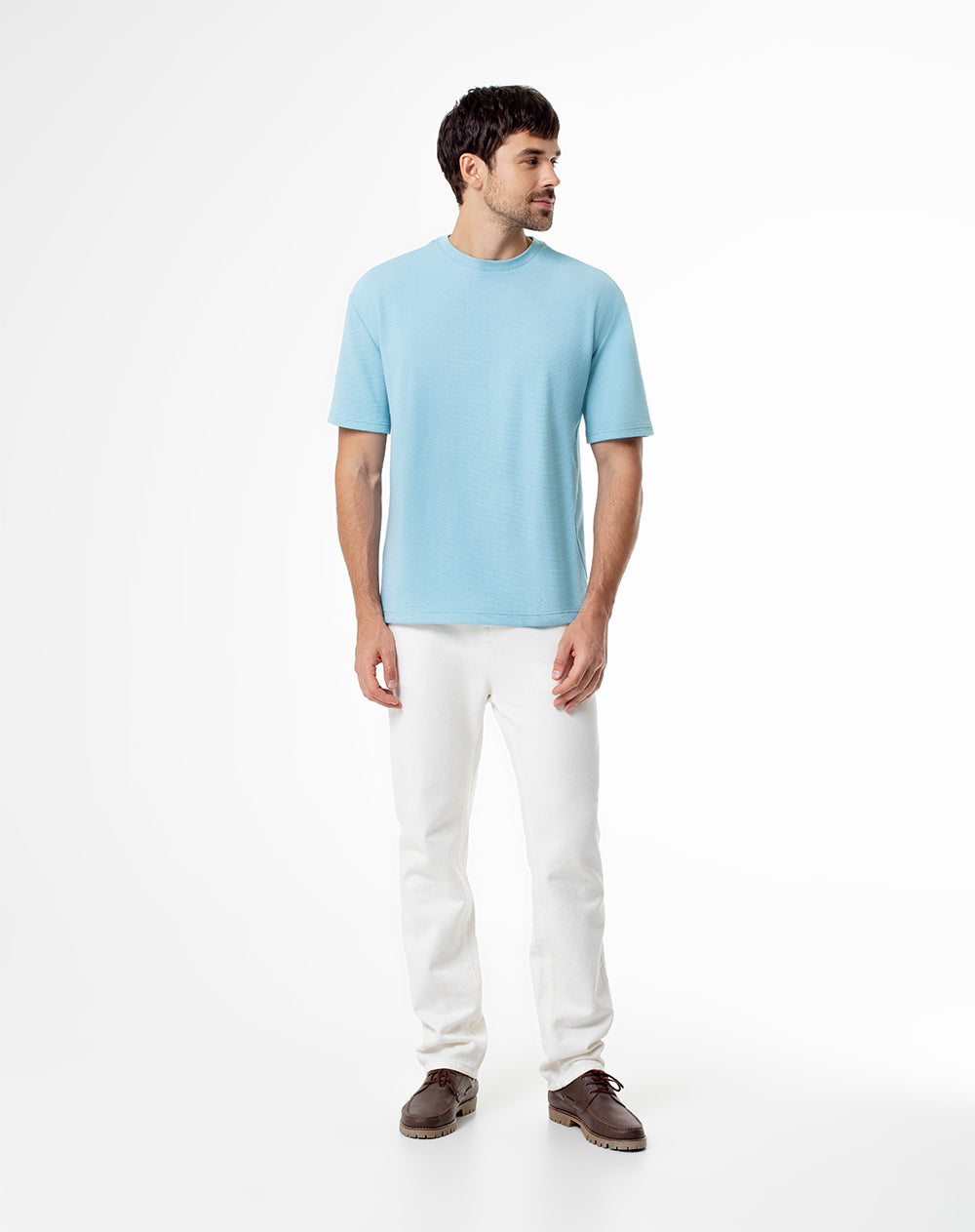 Camiseta oversized fit manga corta azul