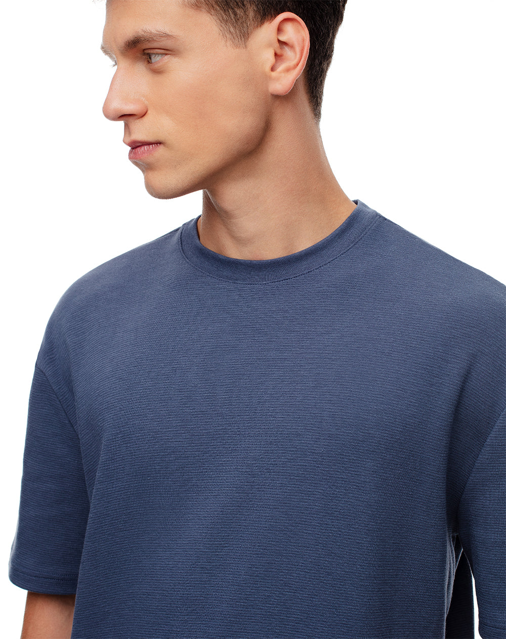 Camiseta oversized fit manga corta azul oscuro