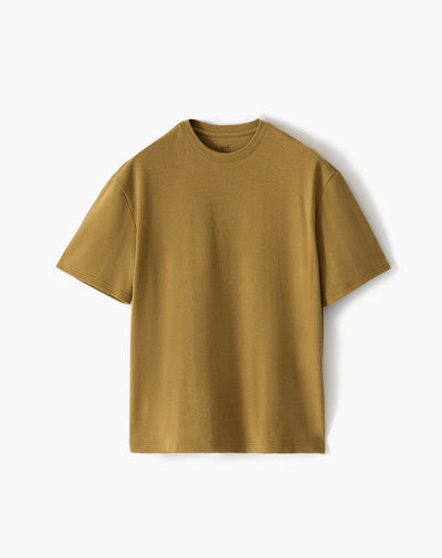 Camiseta regular fit manga corta café