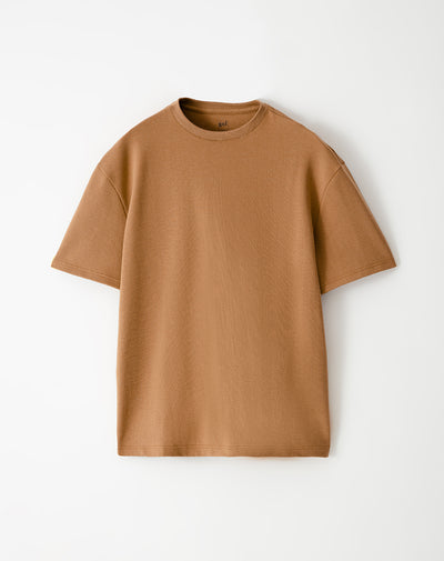Camiseta regular fit manga corta caramelo