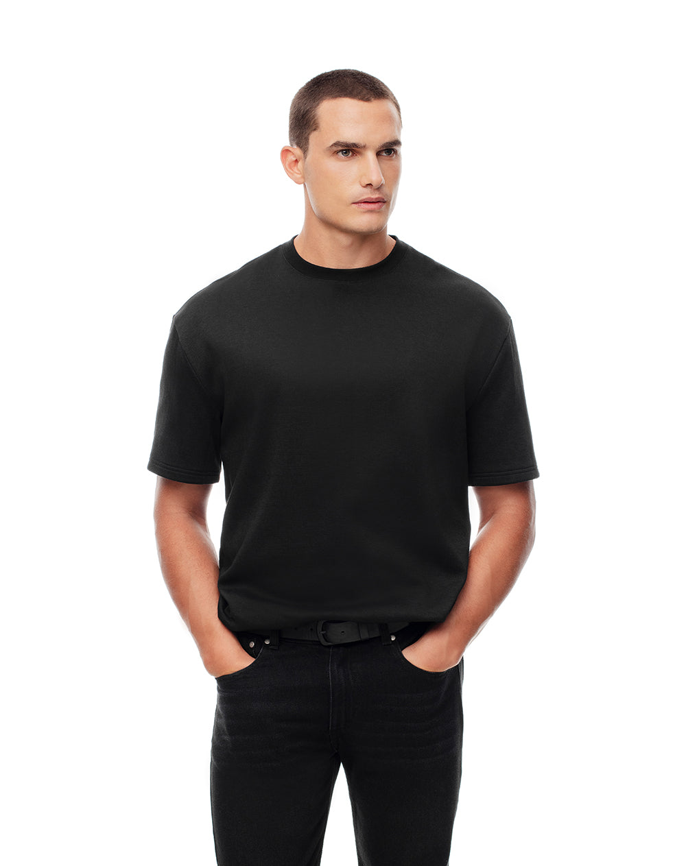 Camiseta oversized fit manga corta negra