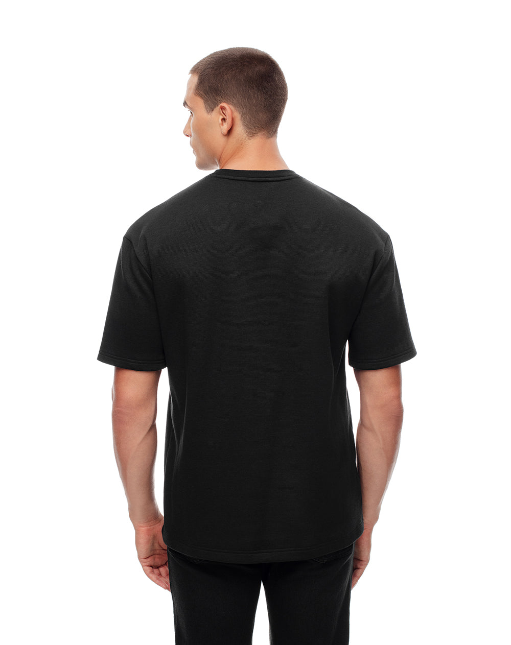 Camiseta oversized fit manga corta negra