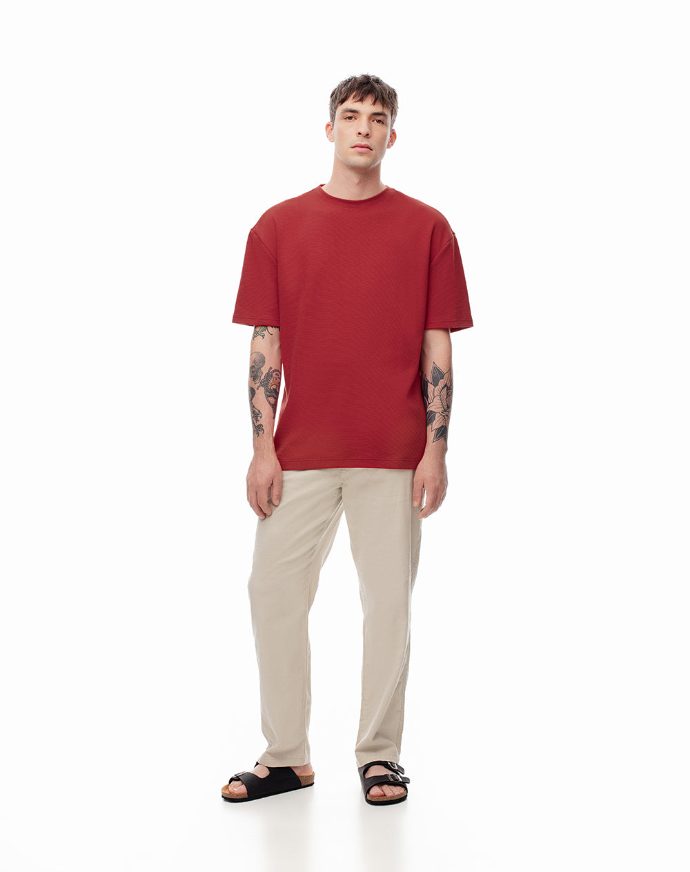 Camiseta regular fit manga corta roja