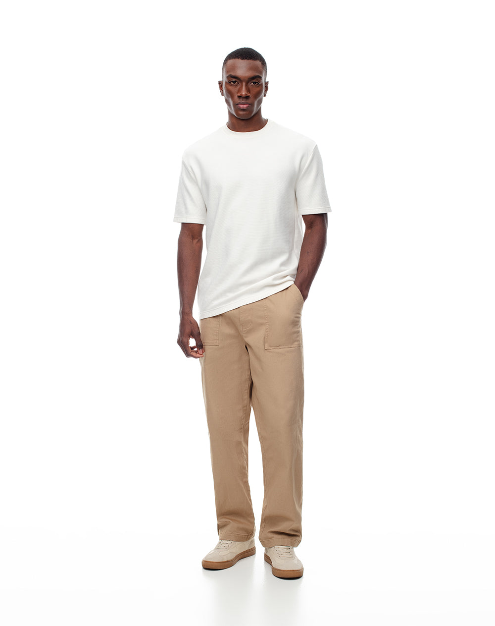 Camiseta oversized fit manga corta vainilla
