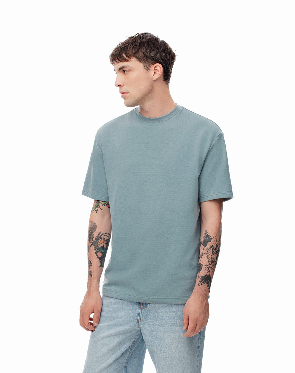 Camiseta regular fit manga corta verde