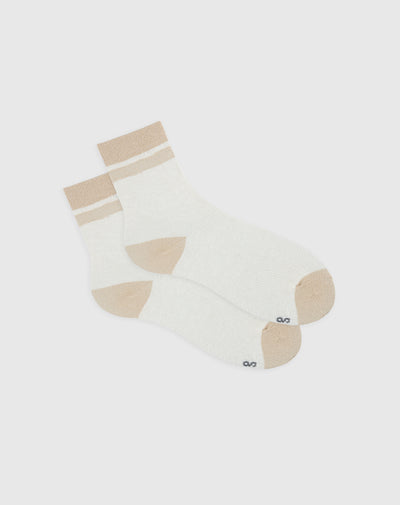 Medias para mujer tobilleras algodón crudo