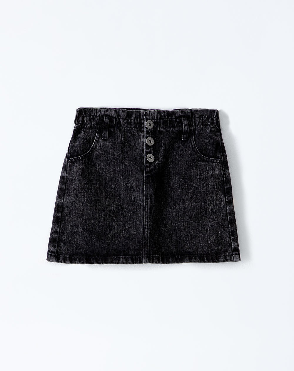 Falda corto tiro medio denim gris