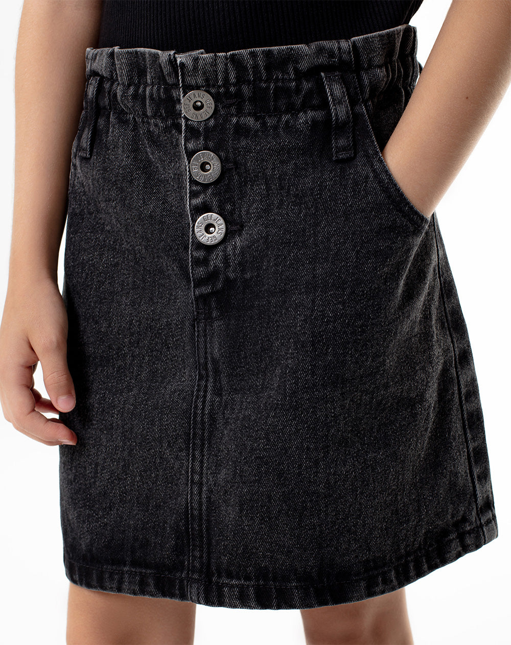 Falda corto tiro medio denim gris