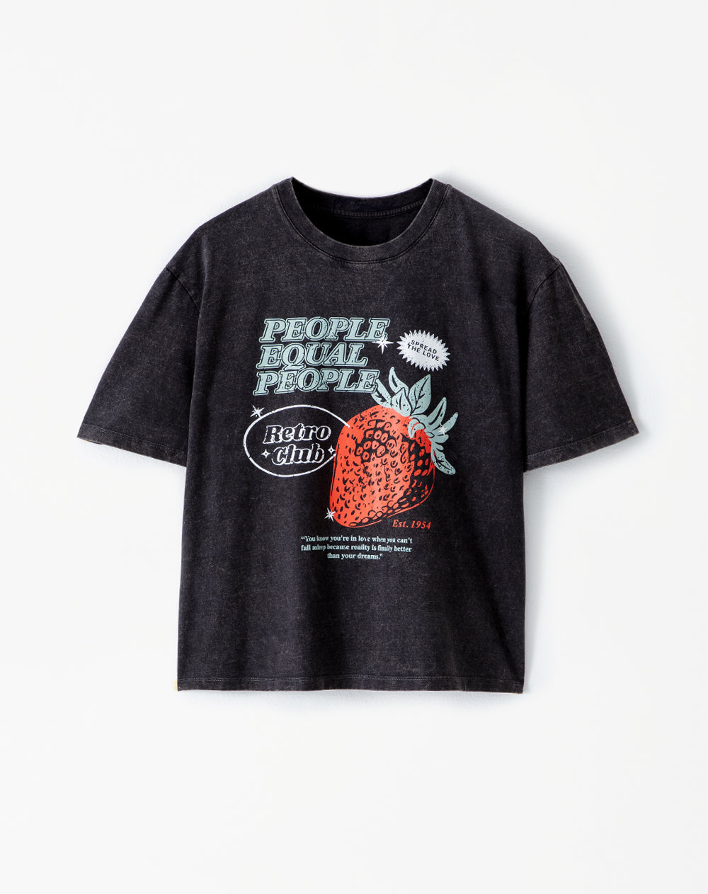 Camiseta relaxed fit manga corta negra