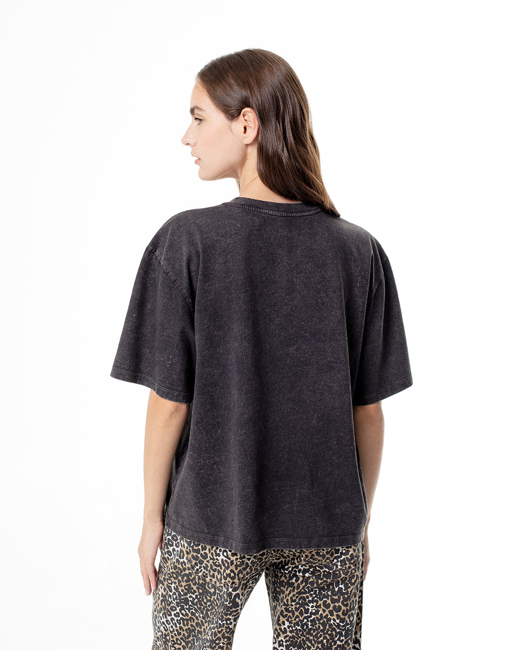 Camiseta relaxed fit manga corta negra
