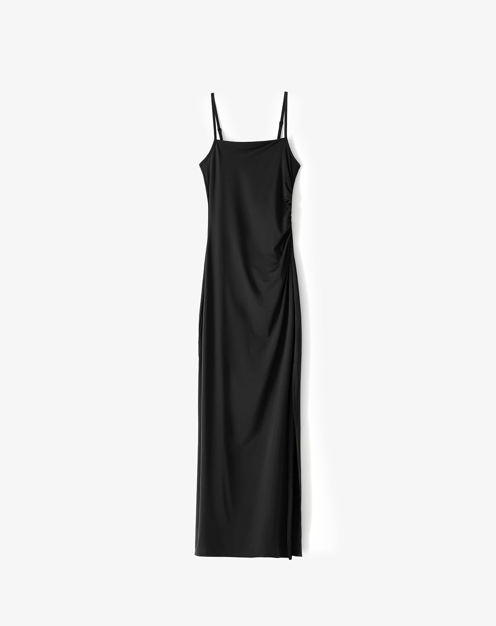 Vestido largo slim negro mujer