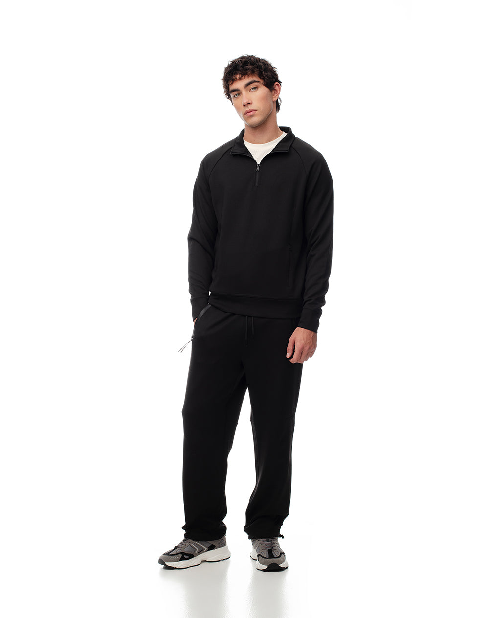 Buzo relax tacto suave negro hombre