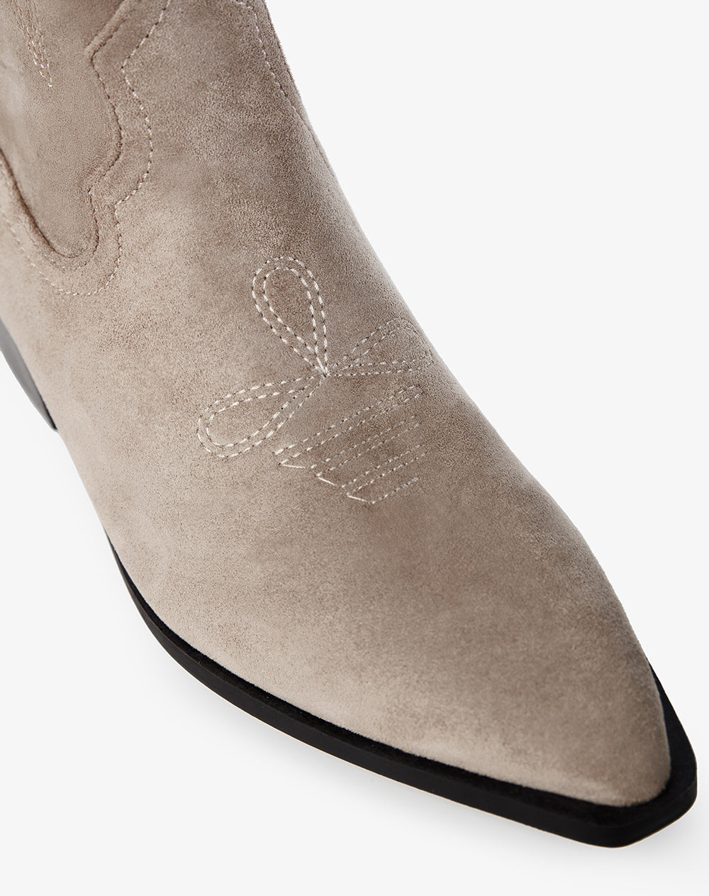 Botas caña alta tipo cowboy beige mujer