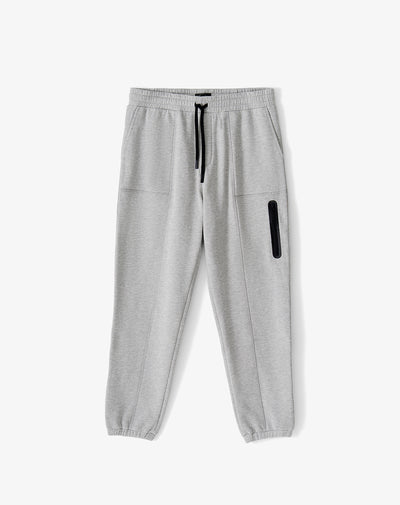 Jogger regular fit tiro medio gris jaspe