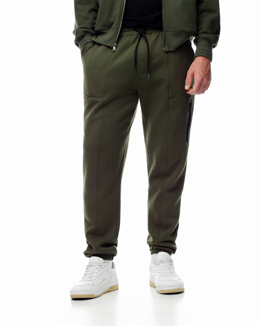 Jogger regular fit tiro medio verde