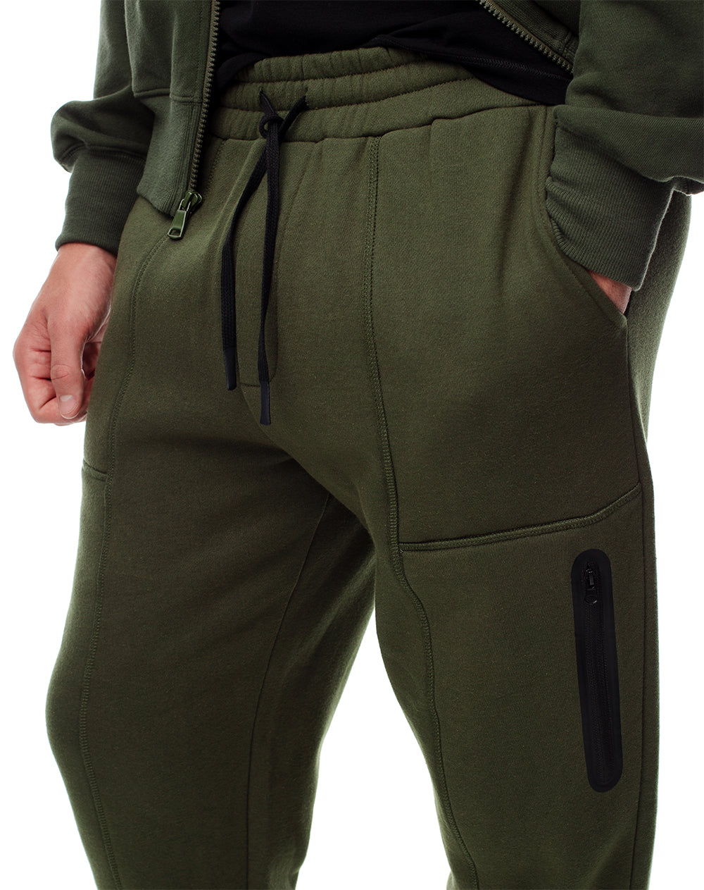 Jogger regular fit tiro medio verde