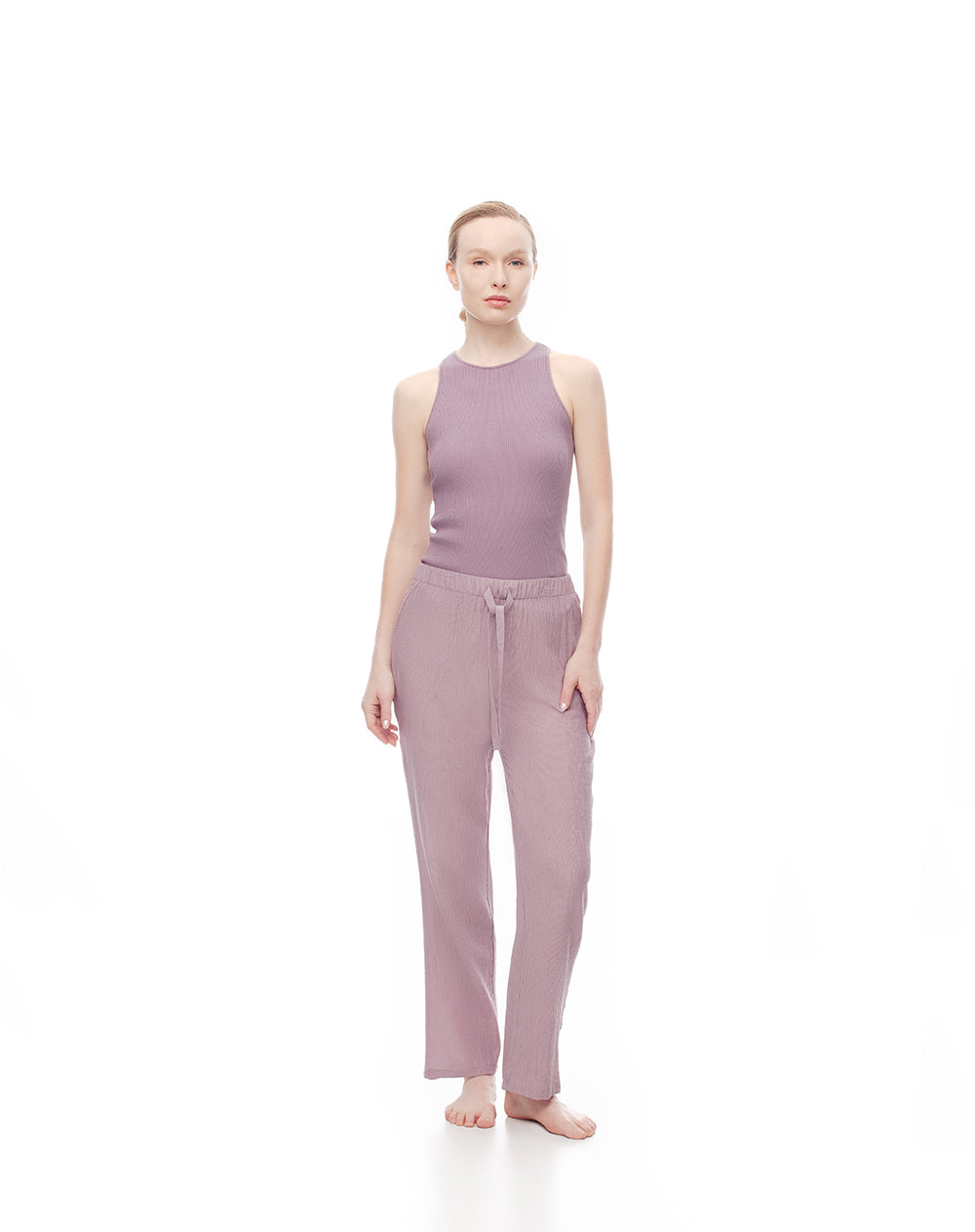 Camiseta slim fit morada