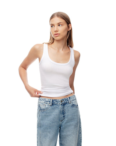 Camiseta fitted fit blanca