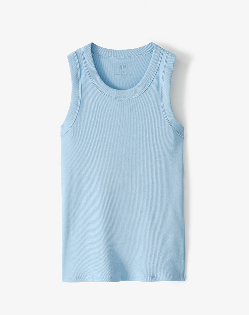 Camiseta esqueleto slim rib algodón azul mujer