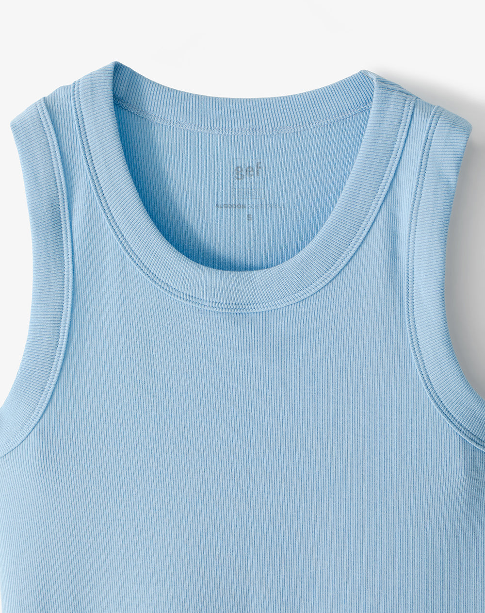 Camiseta esqueleto slim rib algodón azul mujer