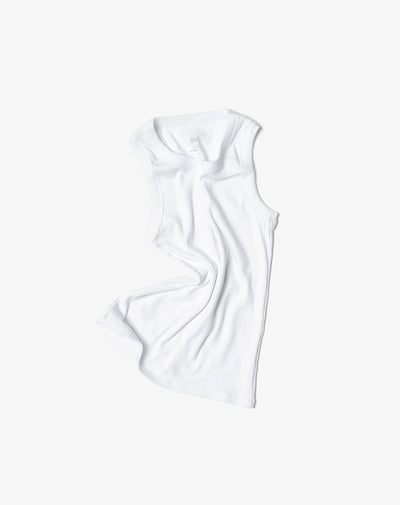 Camiseta esqueleto slim rib algodón blanca mujer