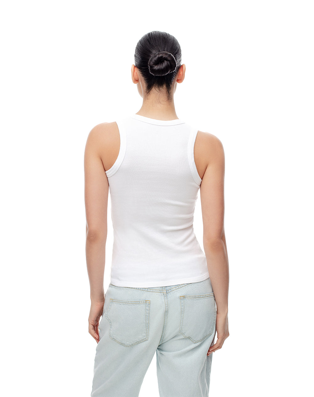 Pack x2 camiseta esqueleto slim rib negro + blanco mujer