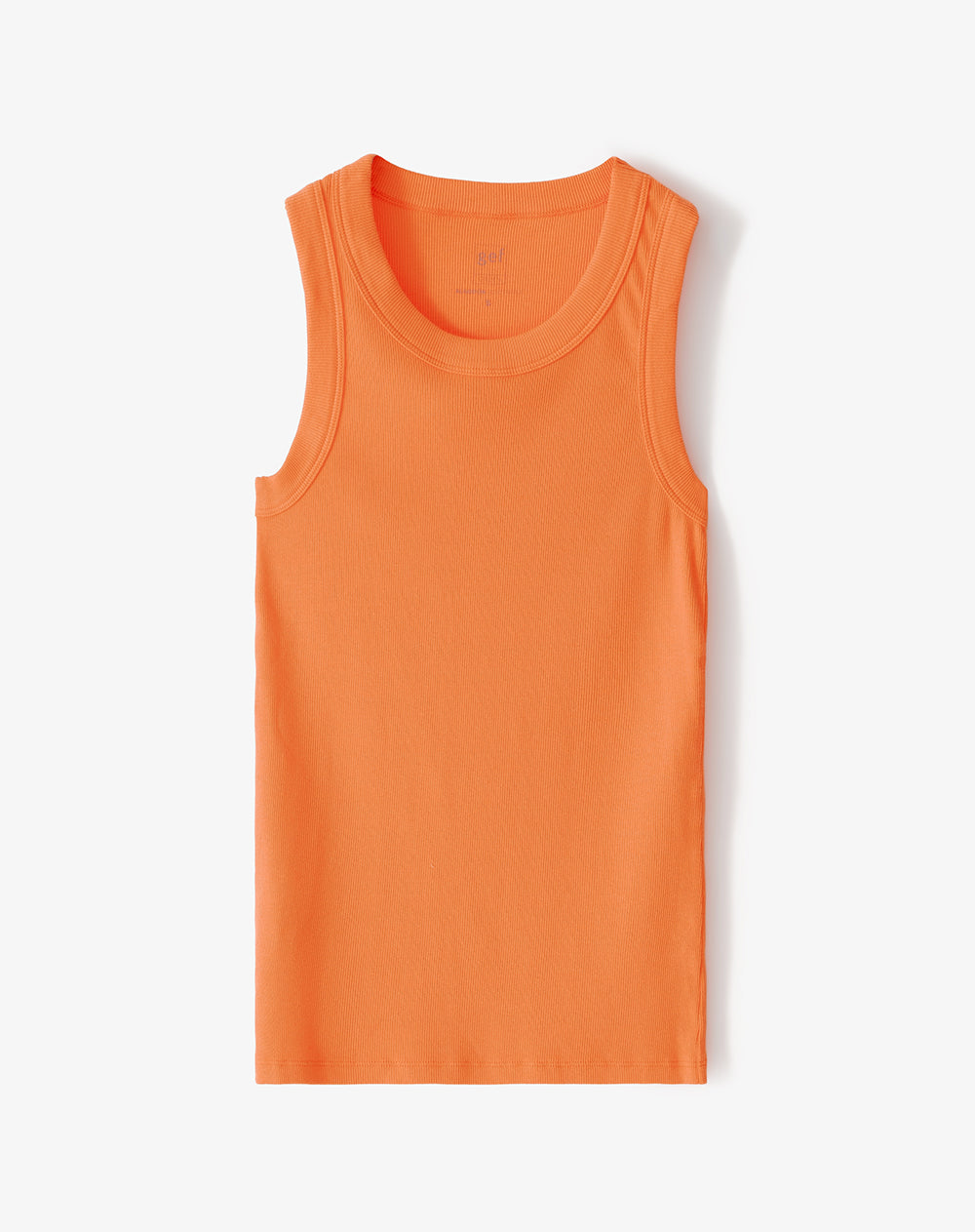 Camiseta esqueleto slim rib algodón naranja mujer