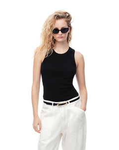 Camiseta esqueleto slim algodón negra mujer