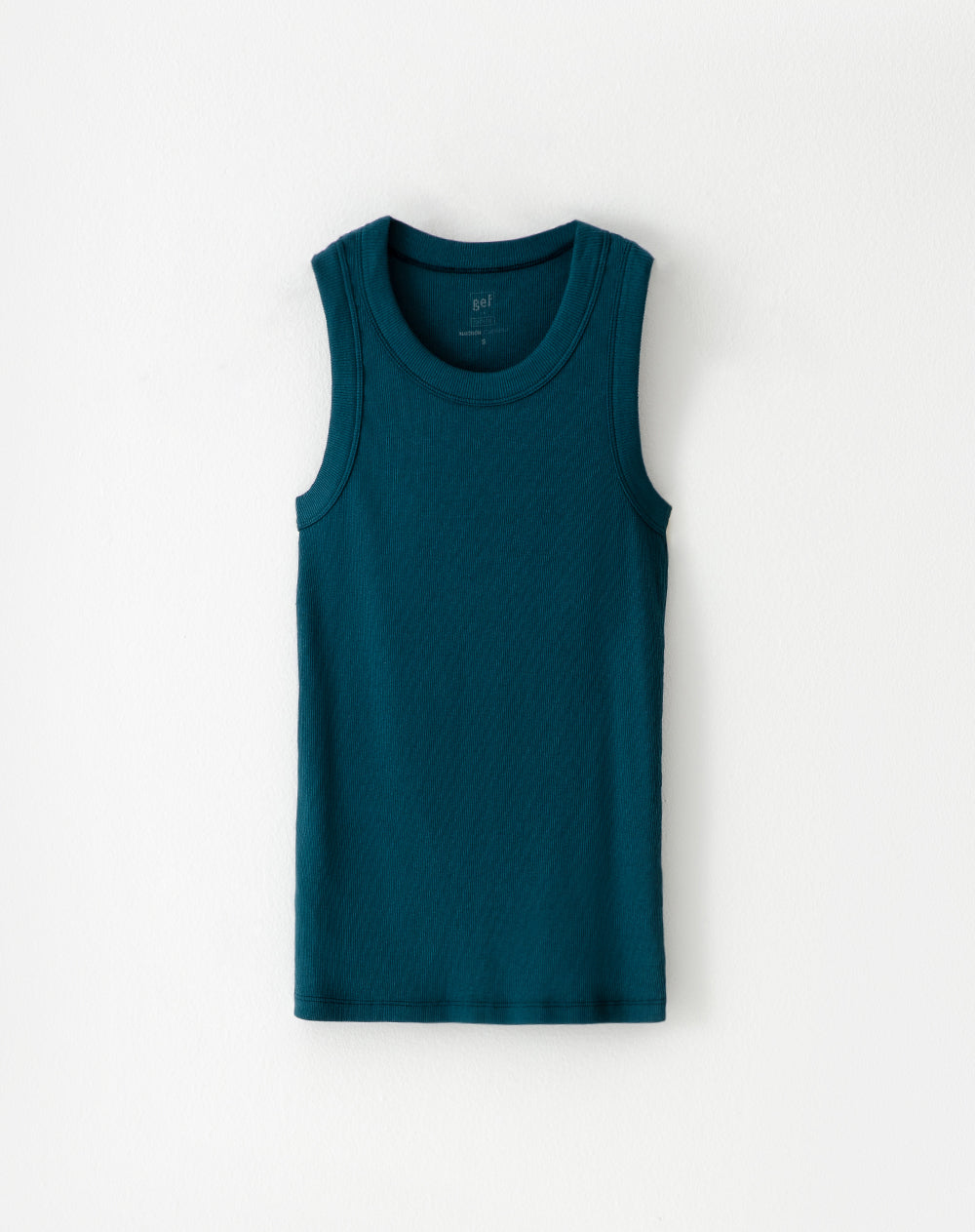 Camiseta esqueleto slim rib algodón verde mujer