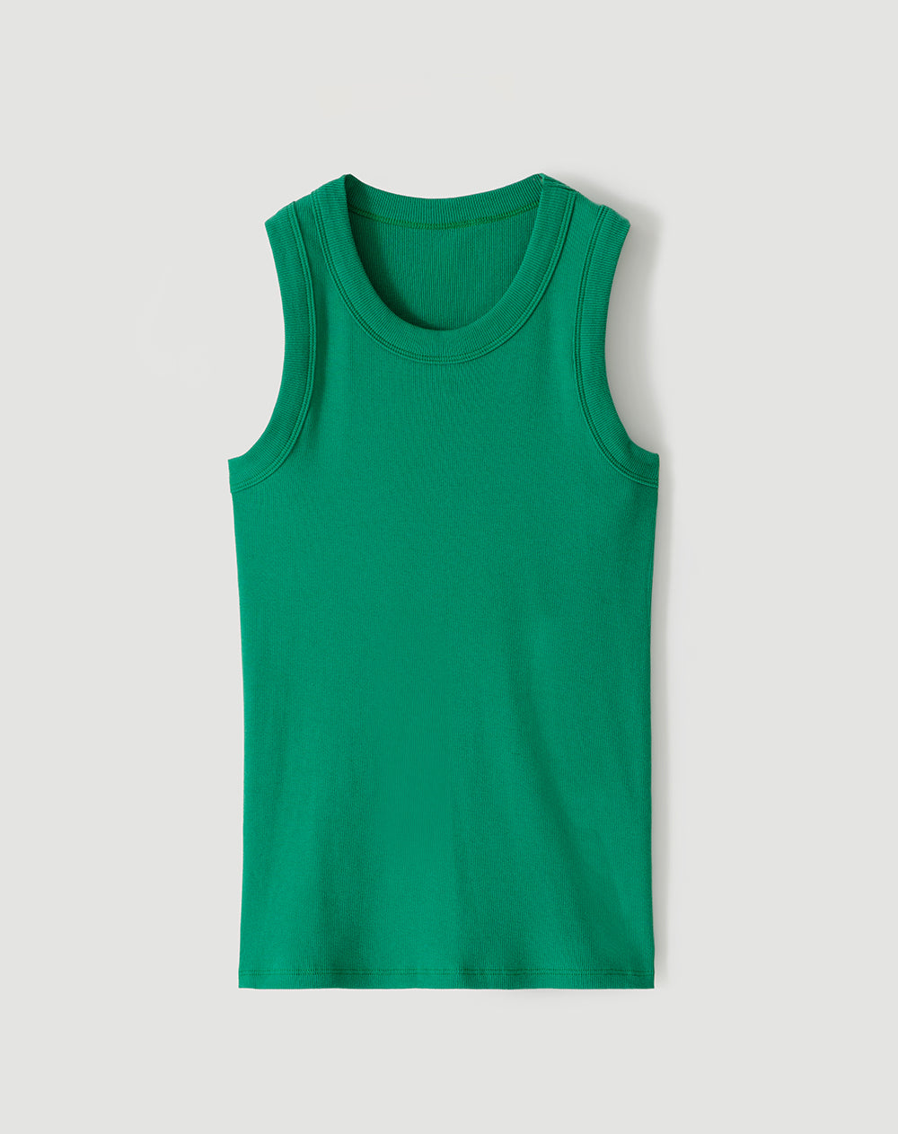 Camiseta esqueleto slim rib algodón verde mujer