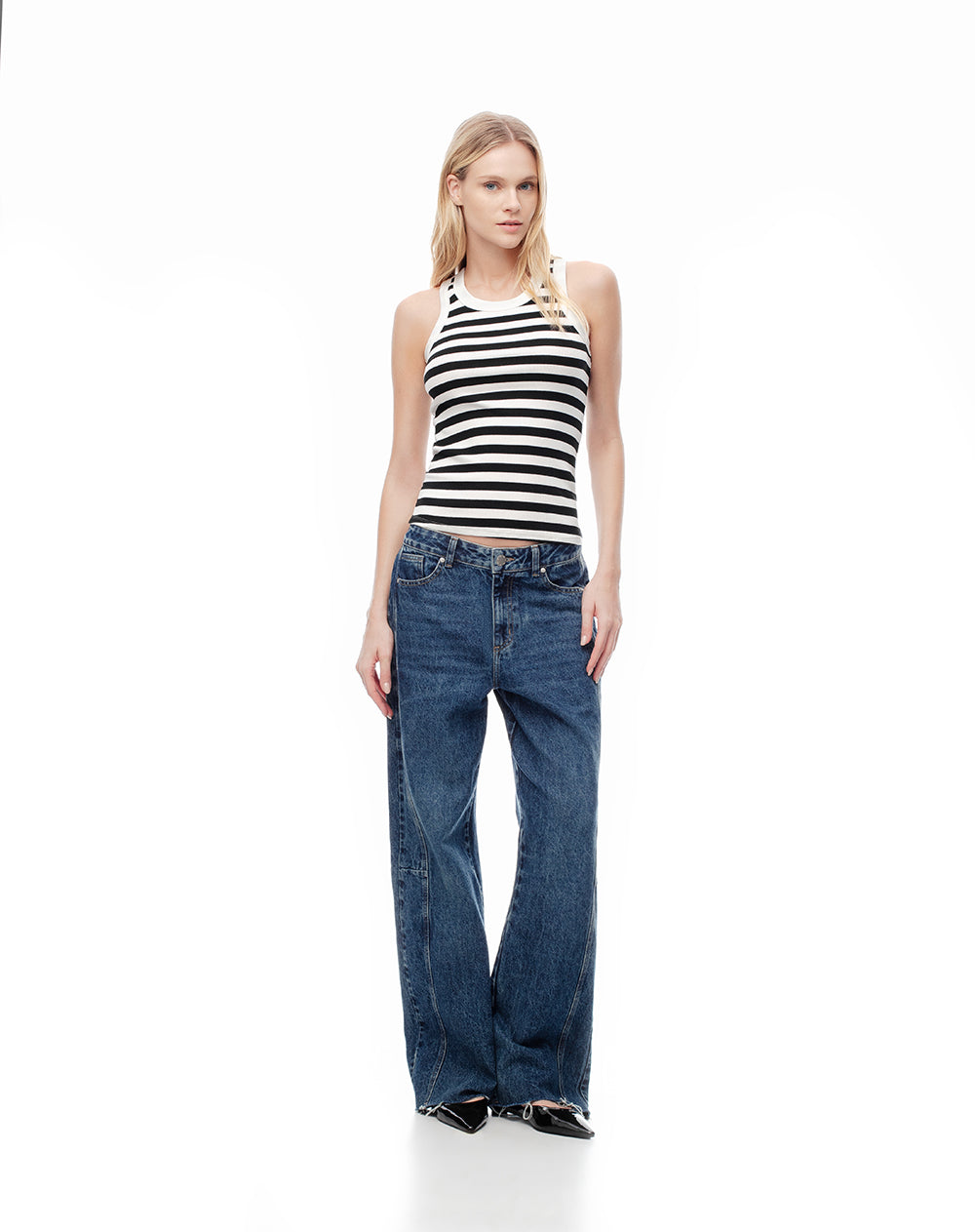 Camiseta esquelero slim algodón rayas mujer