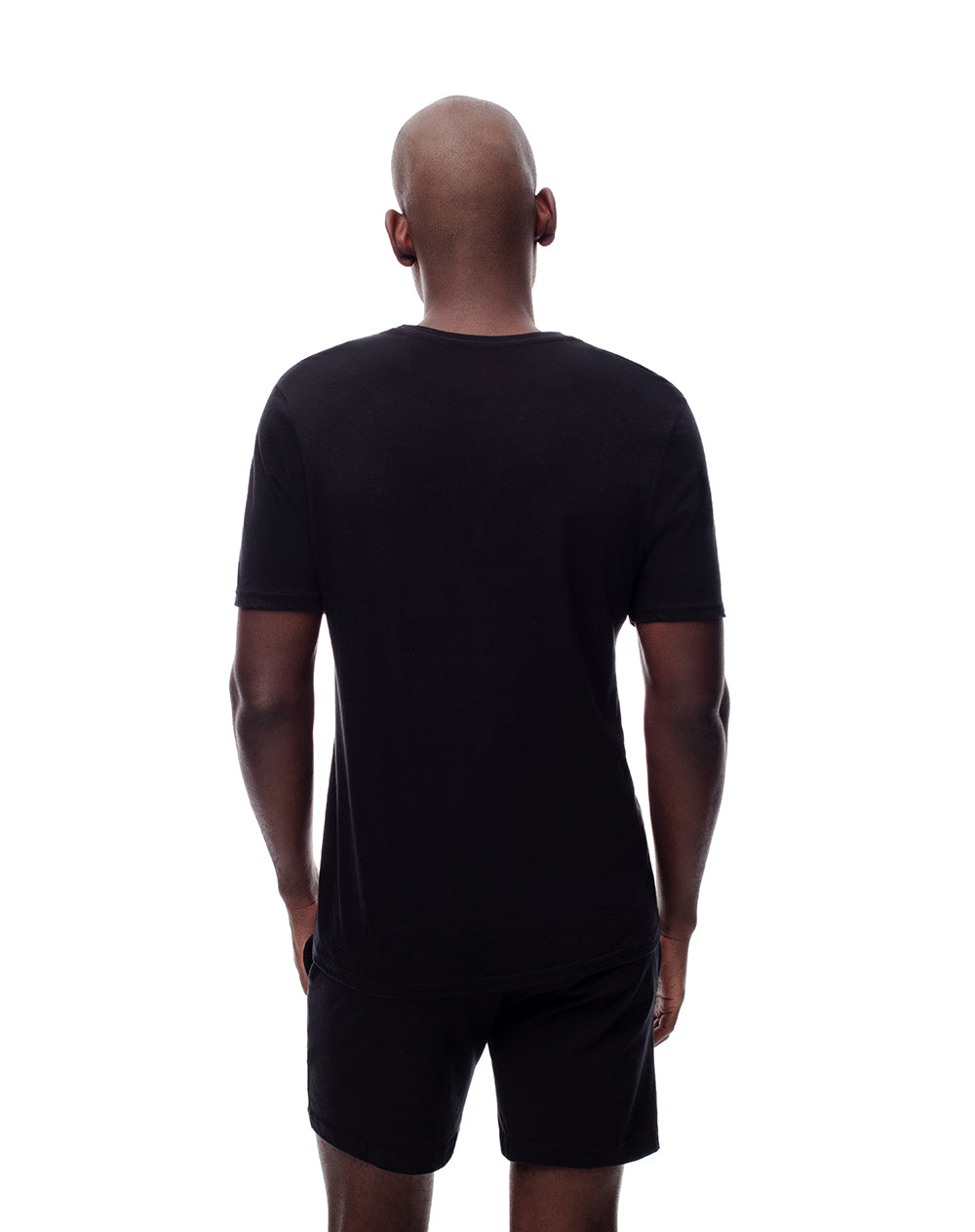 Camiseta slim fit manga corta negra