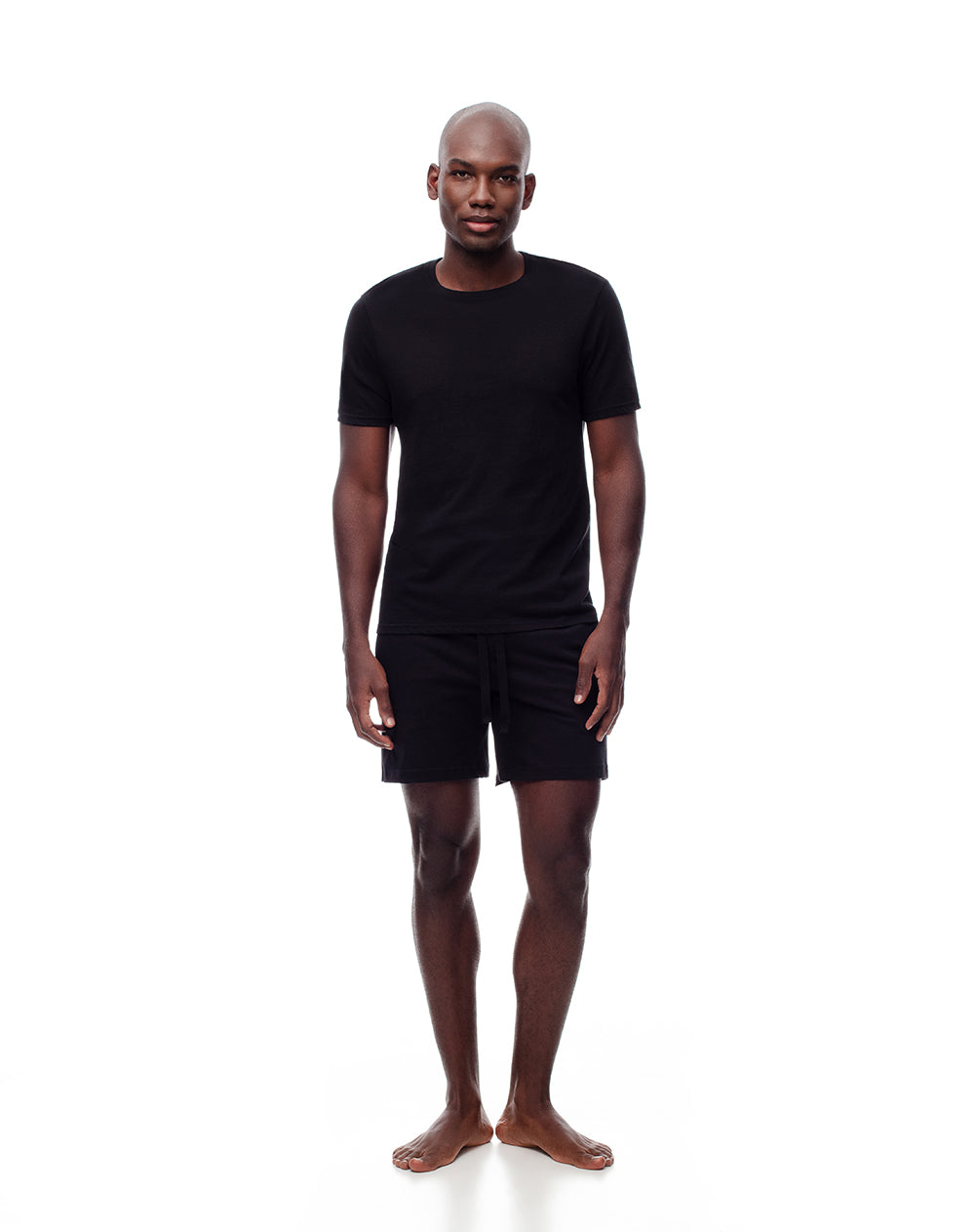 Camiseta slim fit manga corta negra
