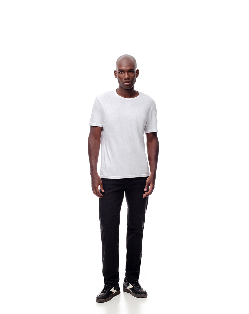 Camiseta slim algodón x2unds blanca hombre
