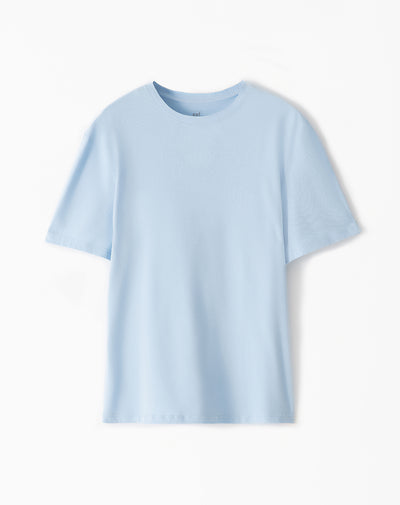 Camiseta relax algodón azul hombre