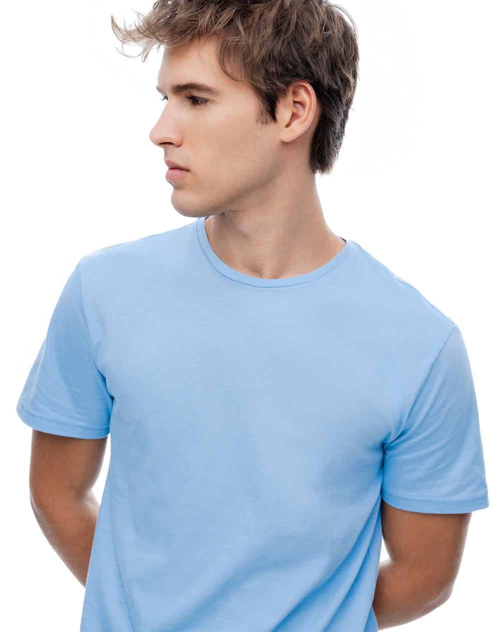 Pijama regular manga corta azul con rayas hombre