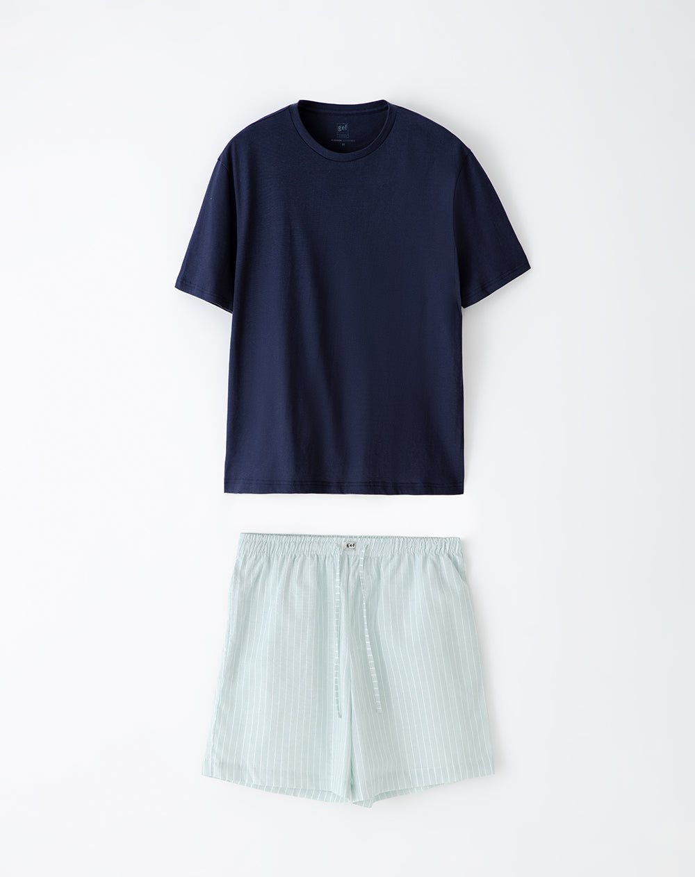 Pijama relaxed fit manga corta azul