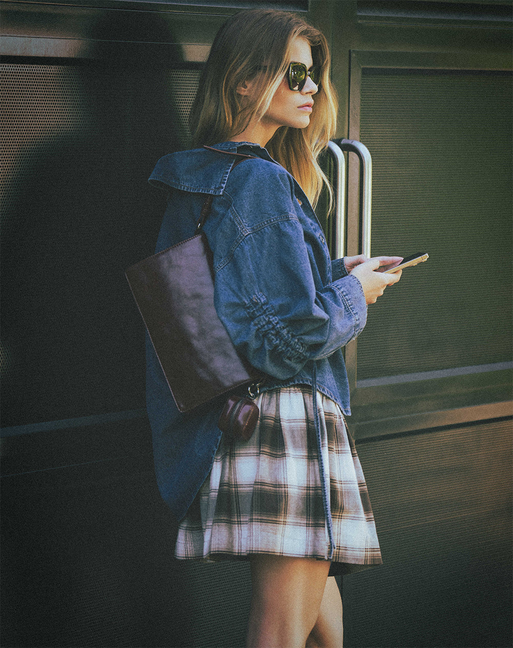 Bolso + monedero café mujer