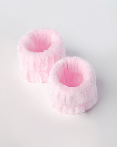 Muñequeras absorbentes felpa suave rosa
