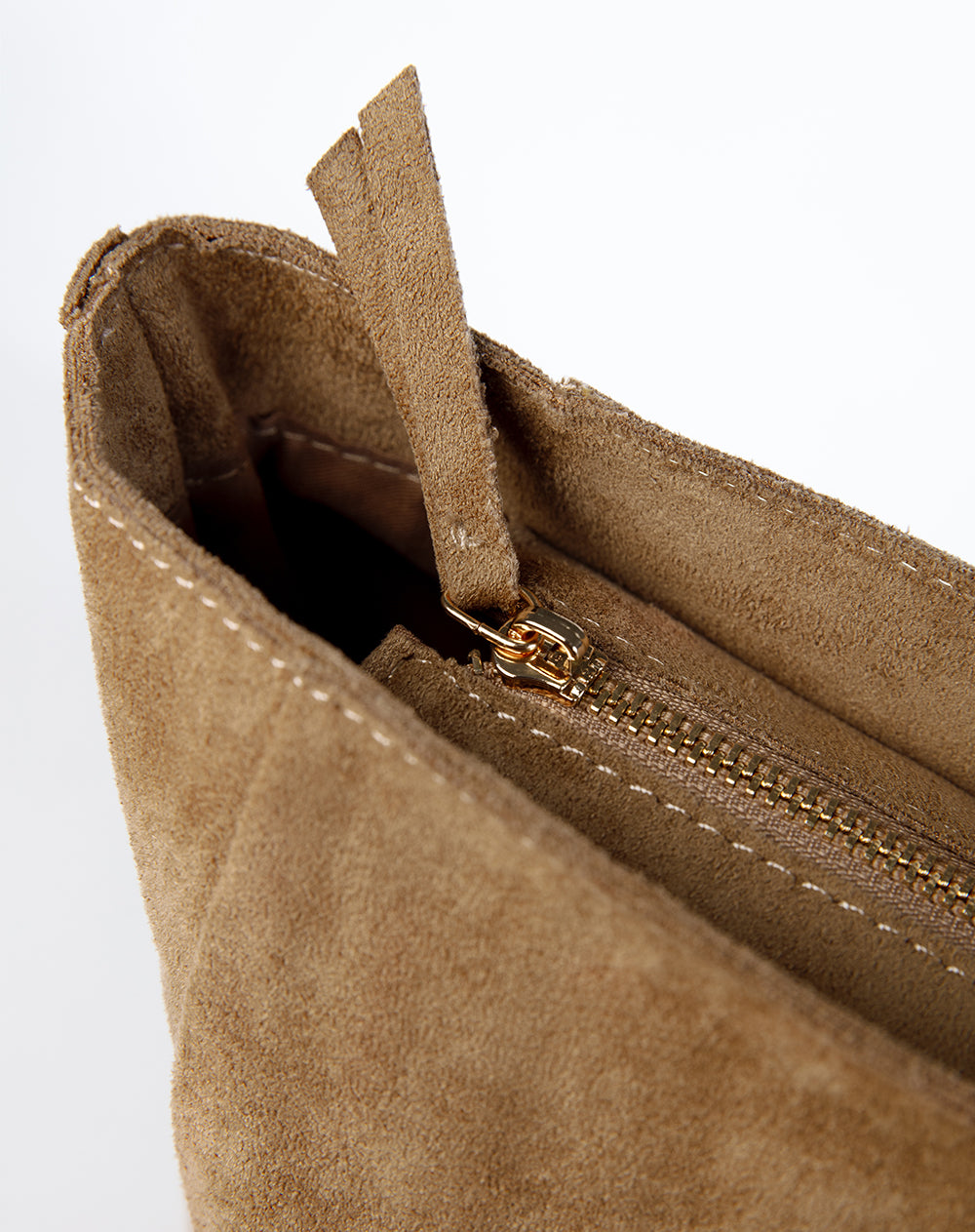 Bolso tote tipo gamuza café mujer