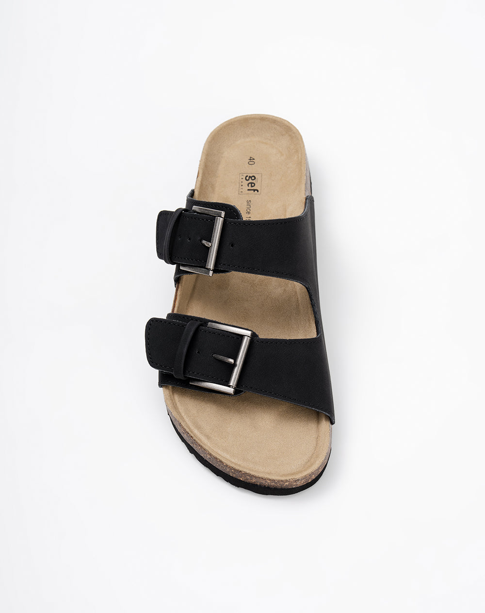 Sandalias hebillas negro hombre