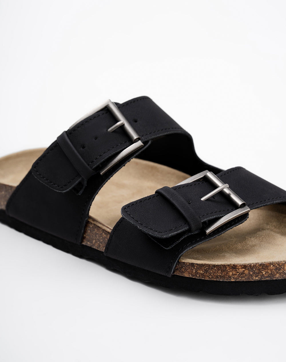 Sandalias hebillas negro hombre
