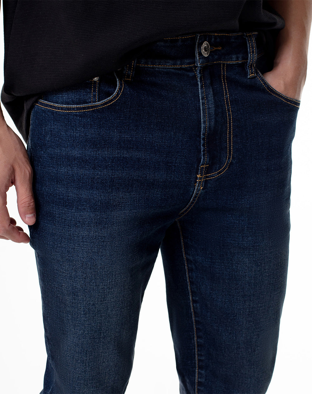Jean skinny 68% algodón índigo oscuro hombre