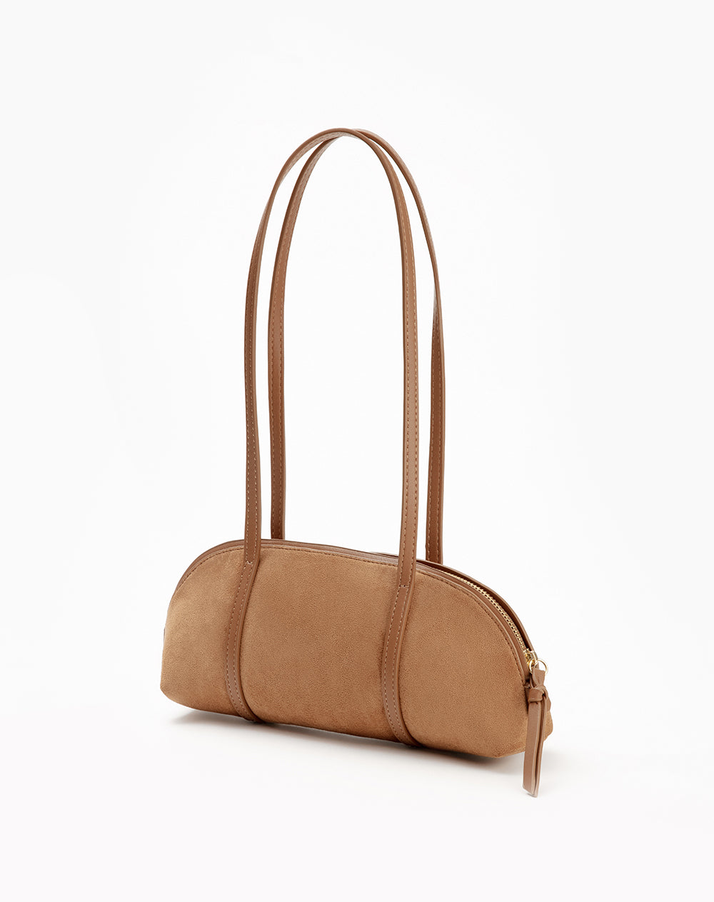 Bolso baguette café mujer