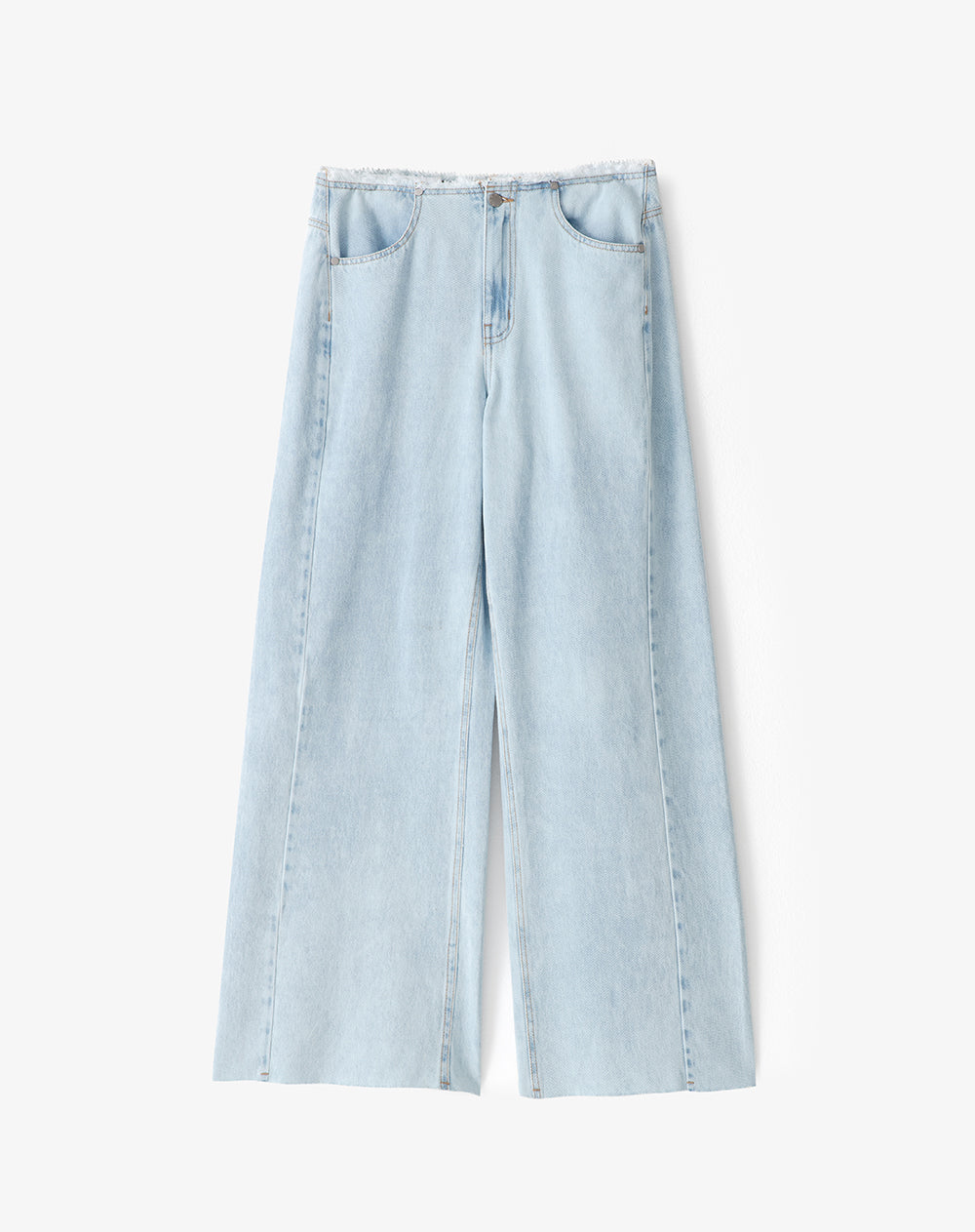 Jean loose fit tiro medio indigo claro