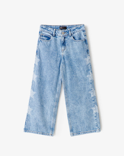 Jean loose fit tiro alto indigo medio